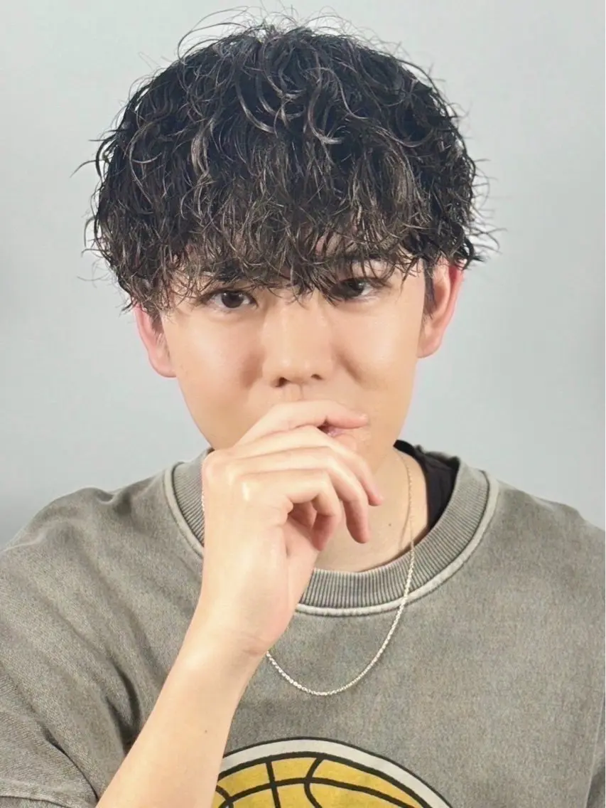 ミディアム パーマ メンズ プレミアムバーバー 渋谷原宿店のヘアスタイル