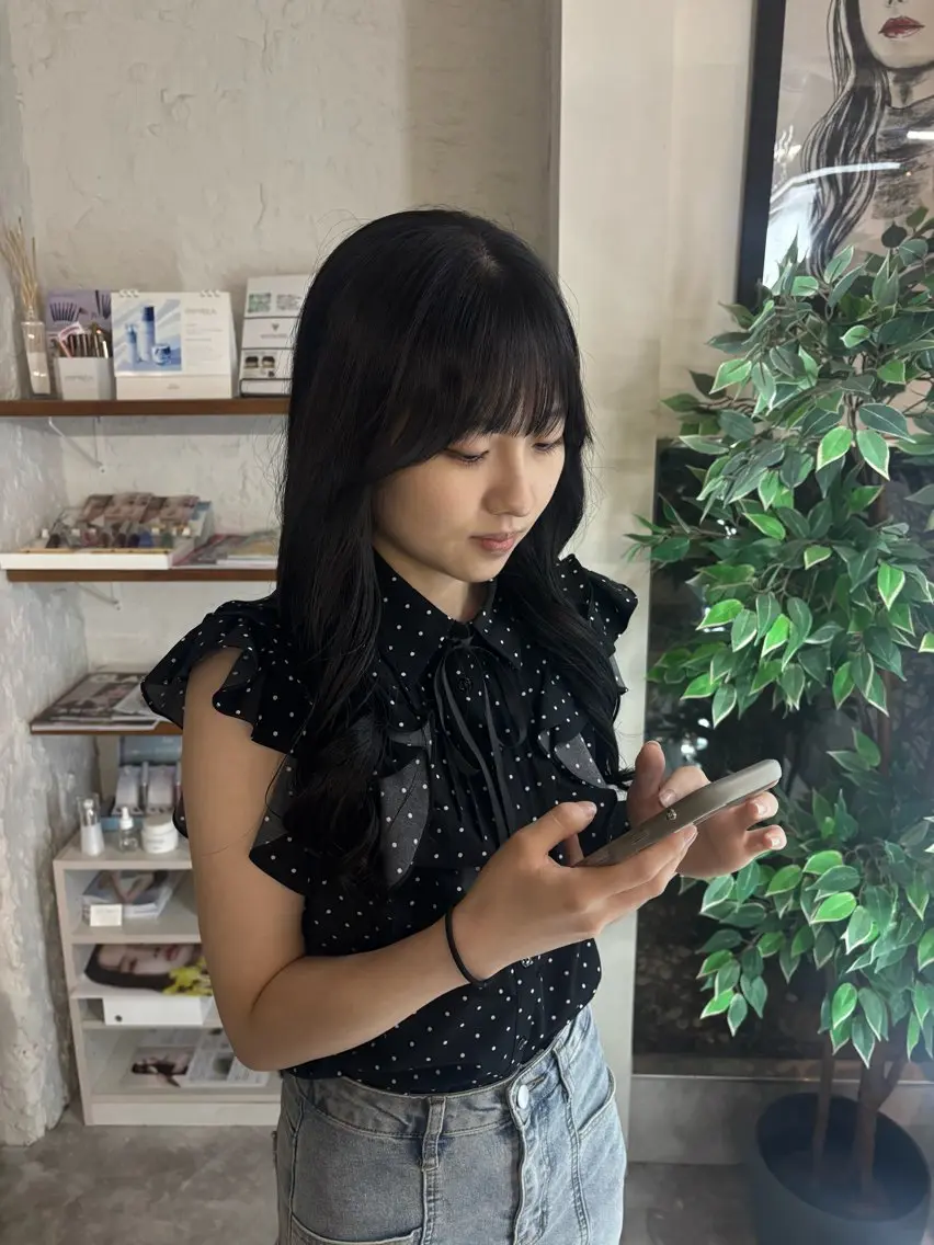 セミロング カット ヘアカラー よこやま かりん🎵のヘアスタイル