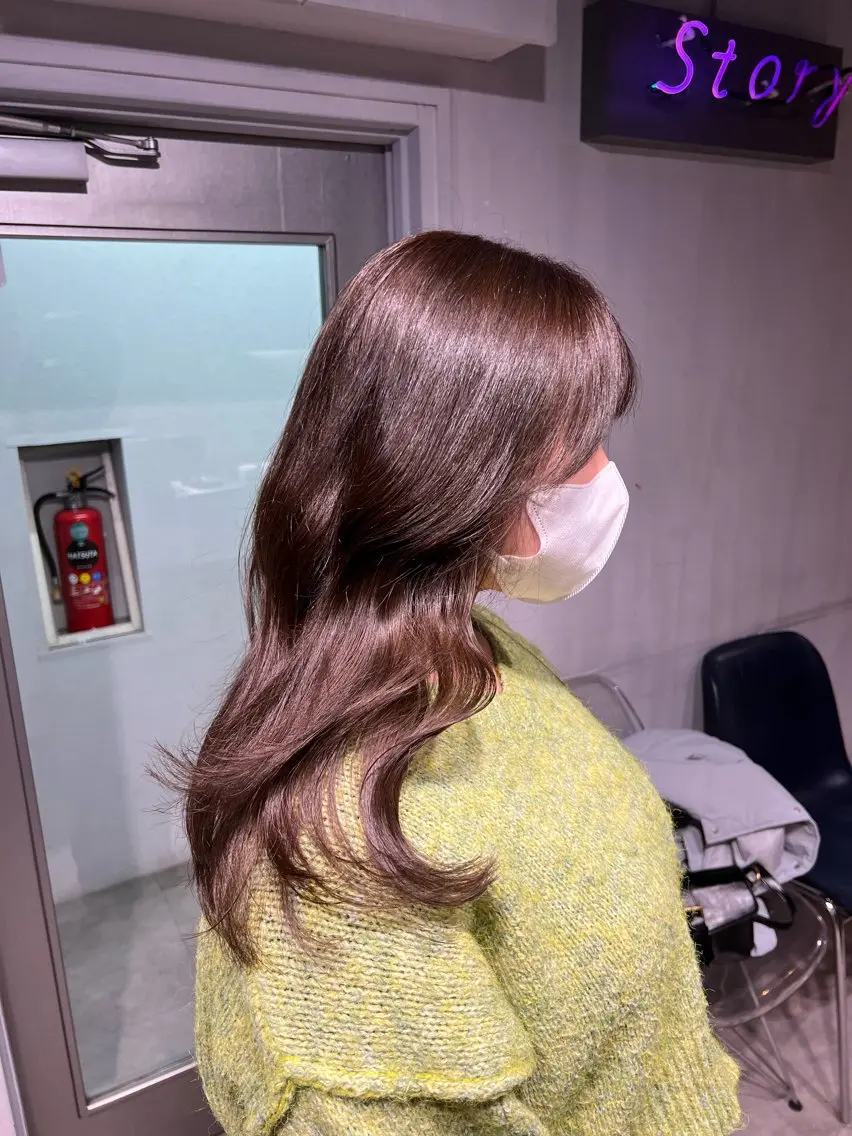 ロング ヘアカラー トリートメント NANAMI🩵 大人可愛い韓国ヘアのヘアスタイル