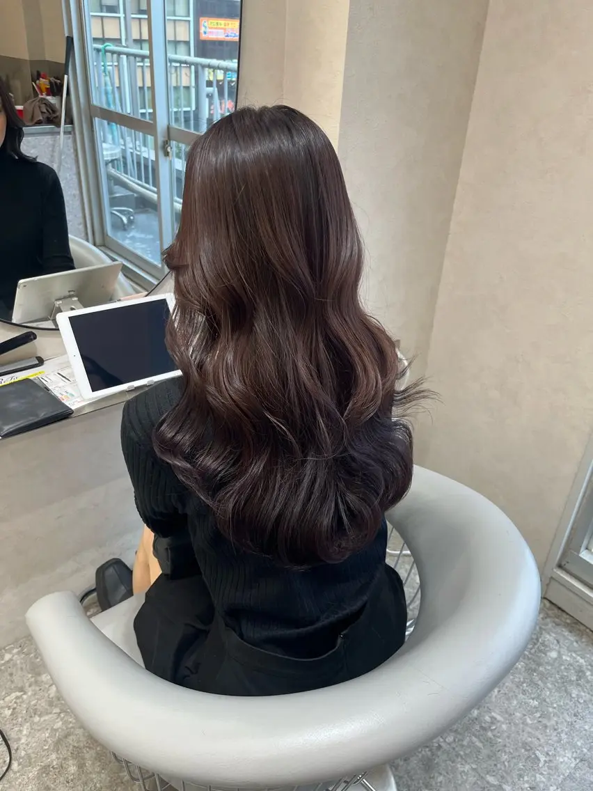 ロング カラー カット ヘアカラー トリートメント 韓国ハッシュカット/ 新宿/髪質改善/岡崎のヘアスタイル