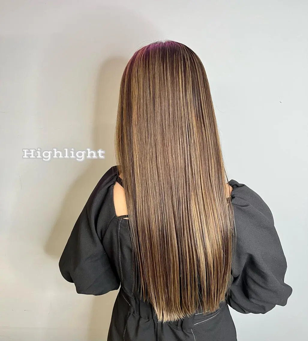 セミロング カラー ヘアアレンジ セミロングパーマ アディクシーカラー バレイヤージュ 黒髪 ブリーチ 二ヶ月綺麗なデザイン カット/星野六三四のヘアスタイル