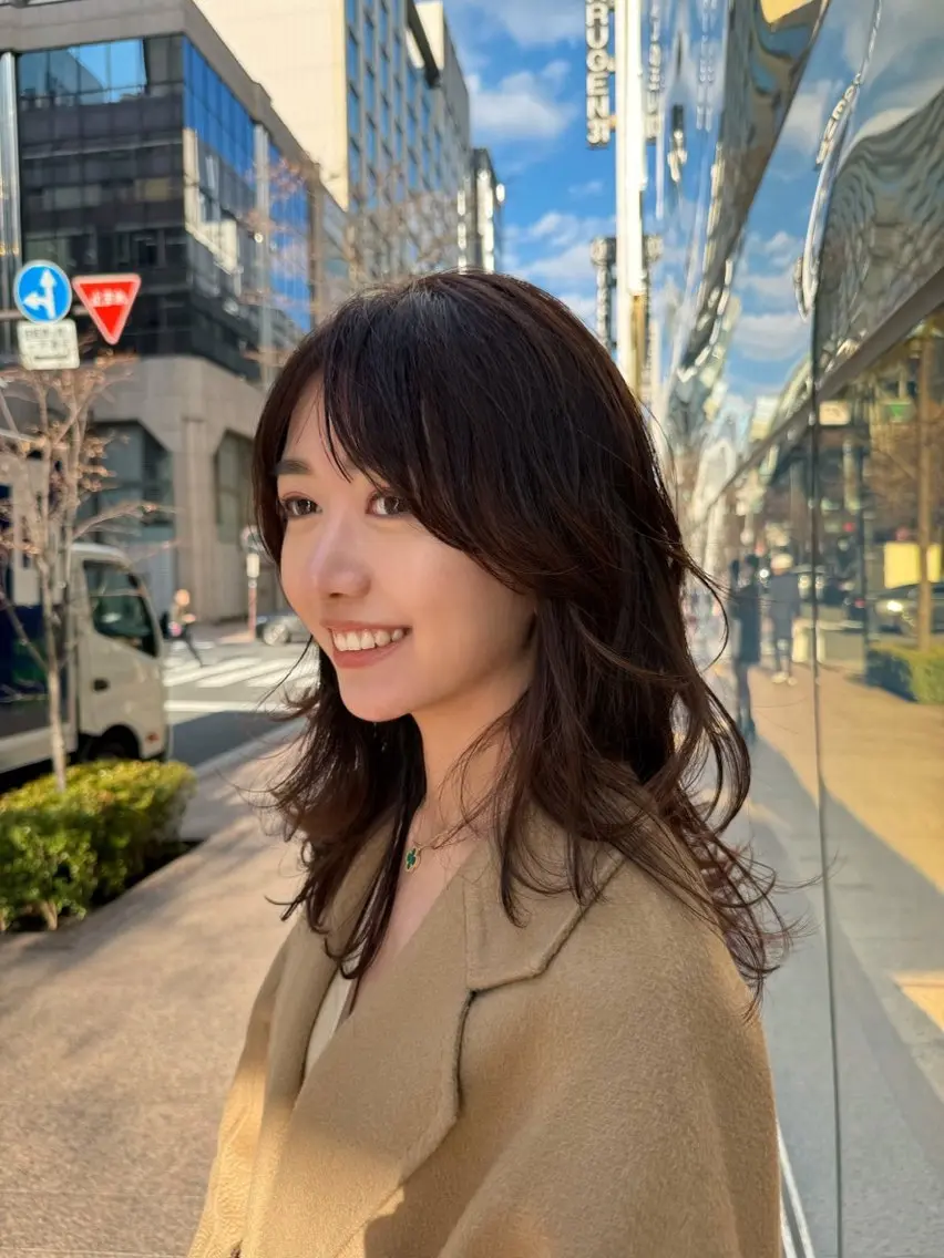 セミロング カラー パーマ ヘアアレンジ 顔周りカット 韓国風ヘア 小顔カット ニュアンスパーマ 平川 友理/韓国ヘア💘のヘアスタイル