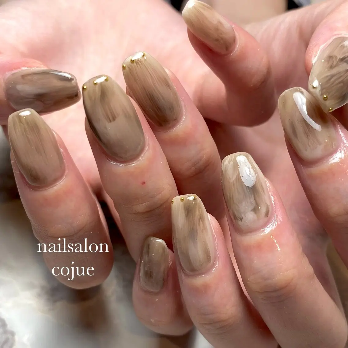ネイル ブラウン ハンドネイル nailsalon cojue  ERIのネイルデザイン