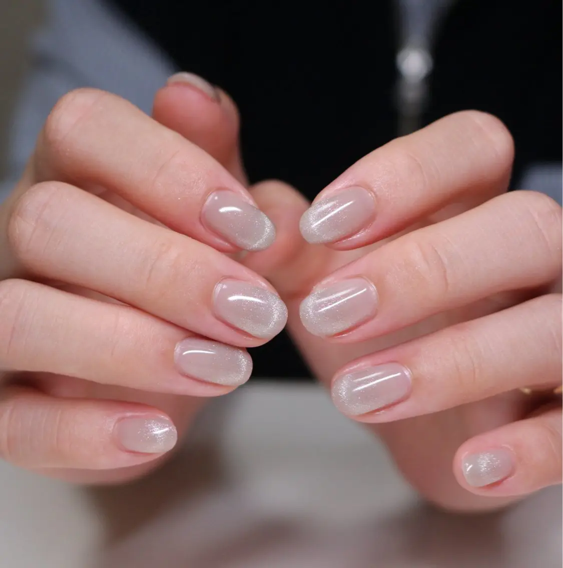 ネイル フレンチネイル キラキラネイル 韓国ネイル マグネットネイル マグネットフレンチ ハンドネイル Baku Nailsのネイルデザイン