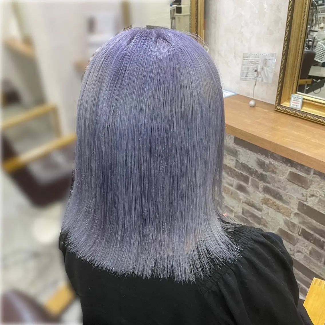カラー ブリーチ ブルーカラー ブルーラベンダー ケアブリーチ ラベンダーカラー カット ヘアカラー トリートメント 透明感カラー/艶髪/ ハイトーン/栄/谷崎のヘアスタイル