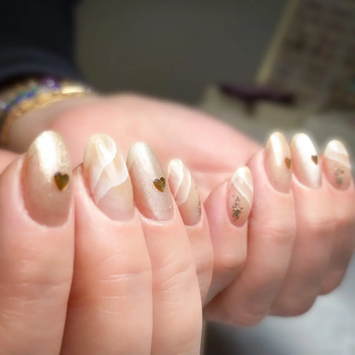 ネイル ハート ニュアンスネイル バレンタイン ハンドネイル &.nail/ ニュアンス/持込み可のネイルデザイン