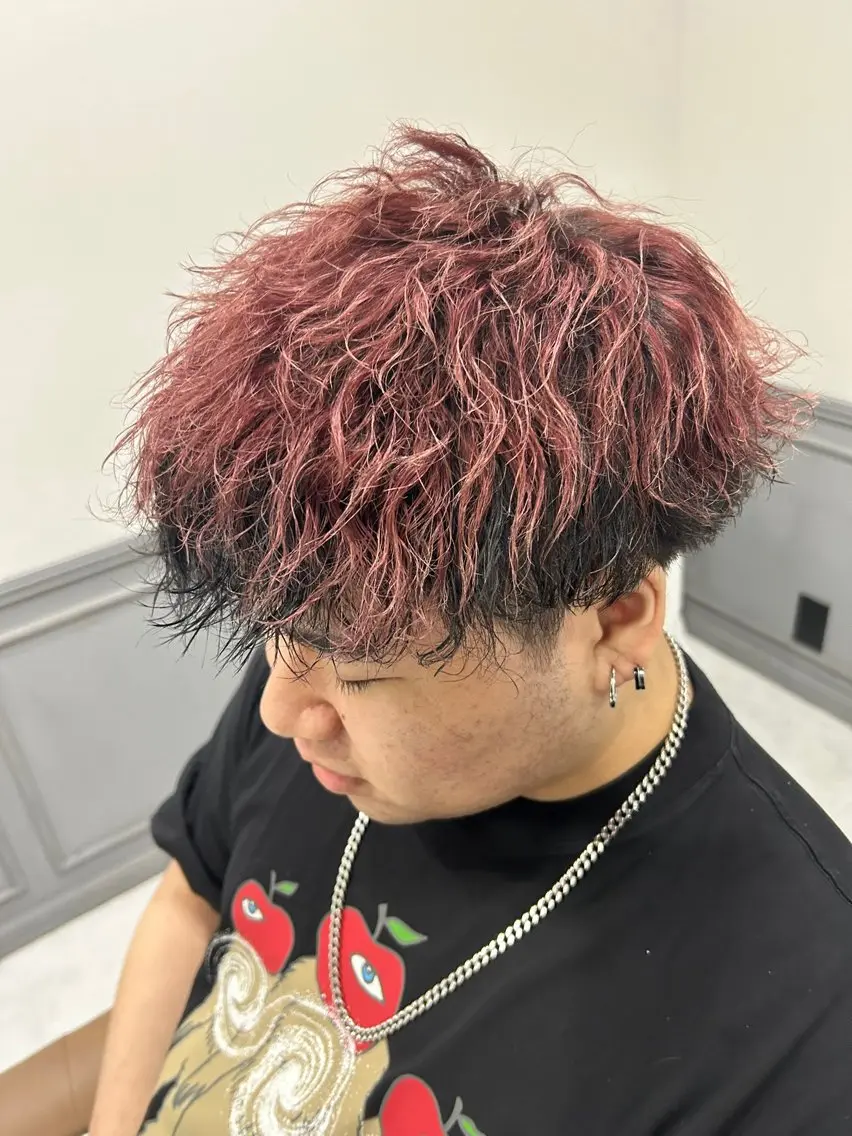 ショート カラー パーマ ヘアアレンジ メンズ 🔥メンズパーマ 特化 渡辺一翔のヘアスタイル