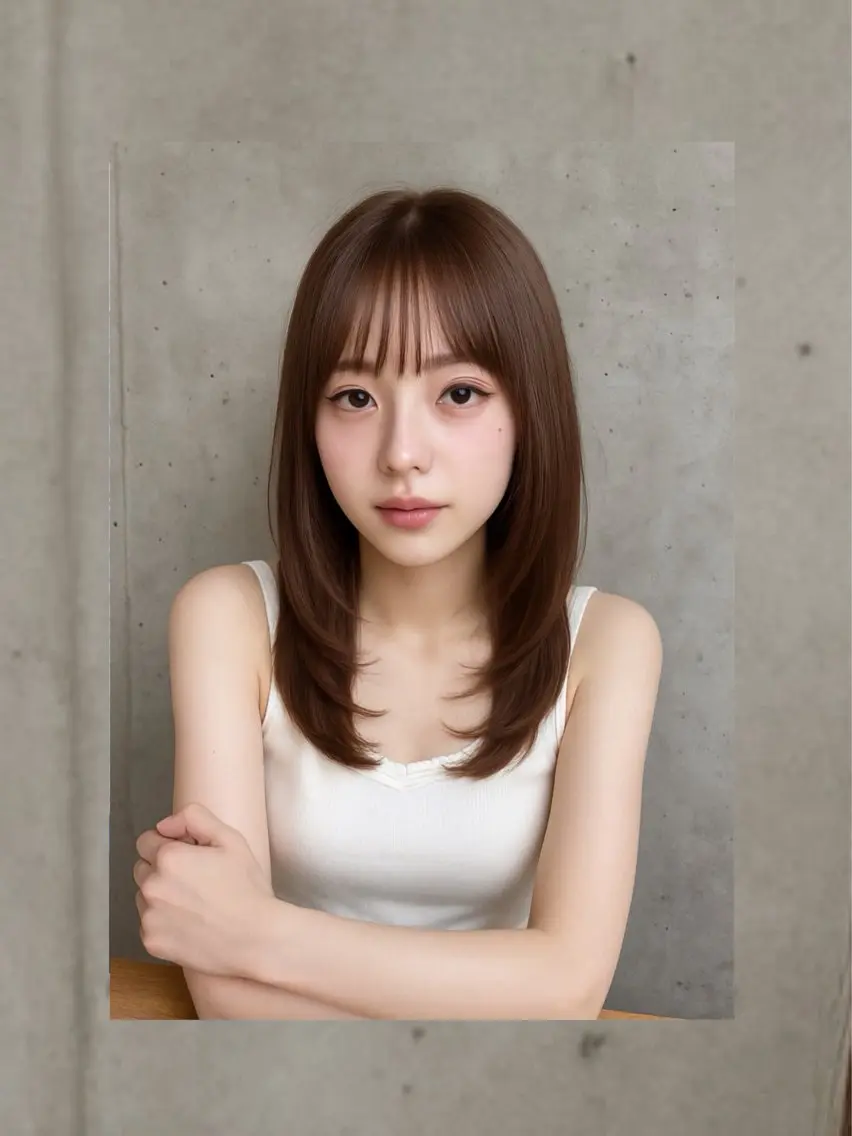 セミロング カラー カット ヘアカラー トリートメント ヘッドスパ レイヤー/韓国風 /髪質改善 中野拓侍のヘアスタイル