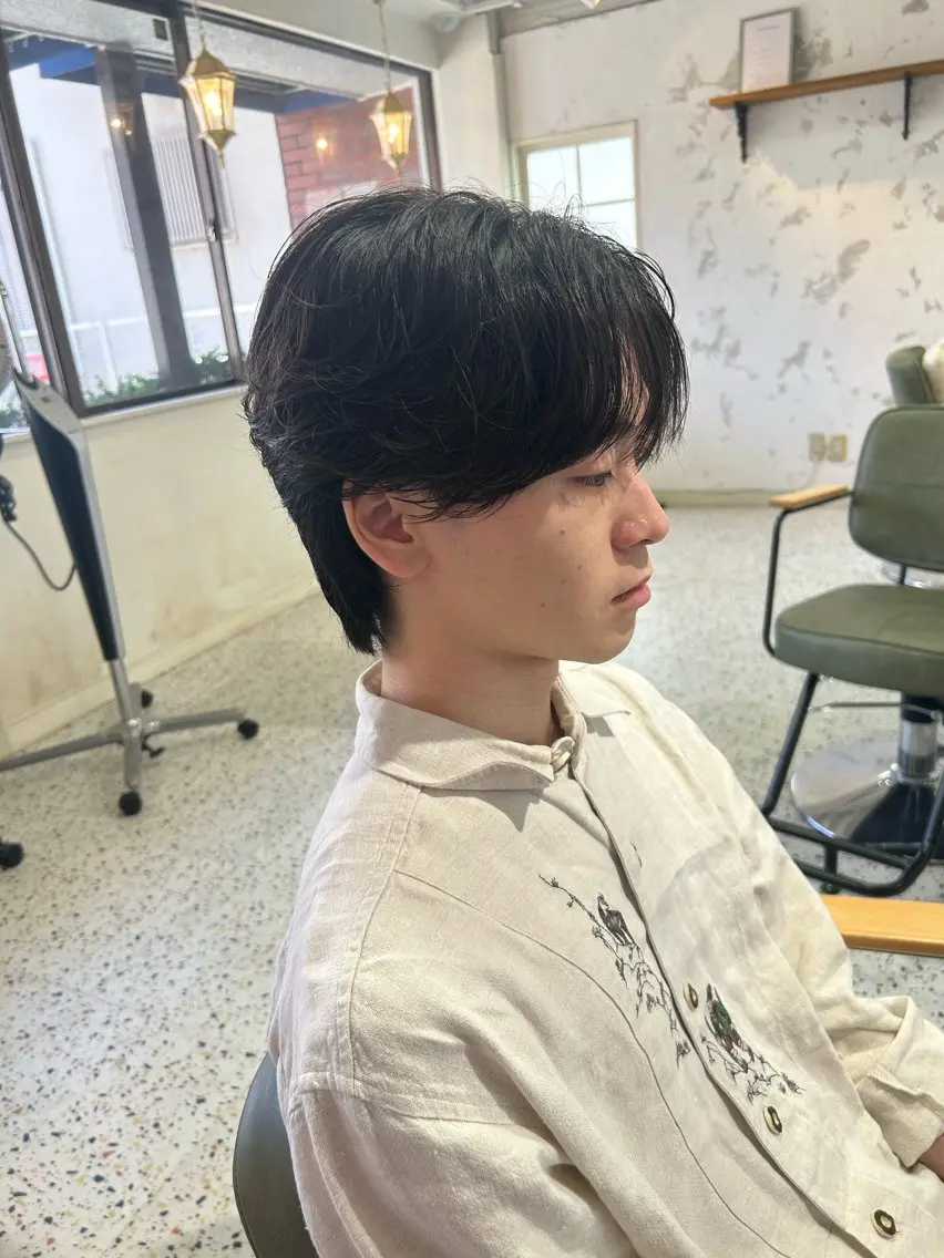 ミディアム パーマ 韓国風メンズカット 🇰🇷小川優のヘアスタイル