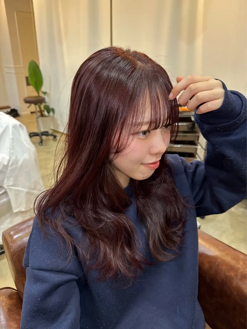ミディアム カラー ヘアカラー トリートメント houda marinのヘアスタイル
