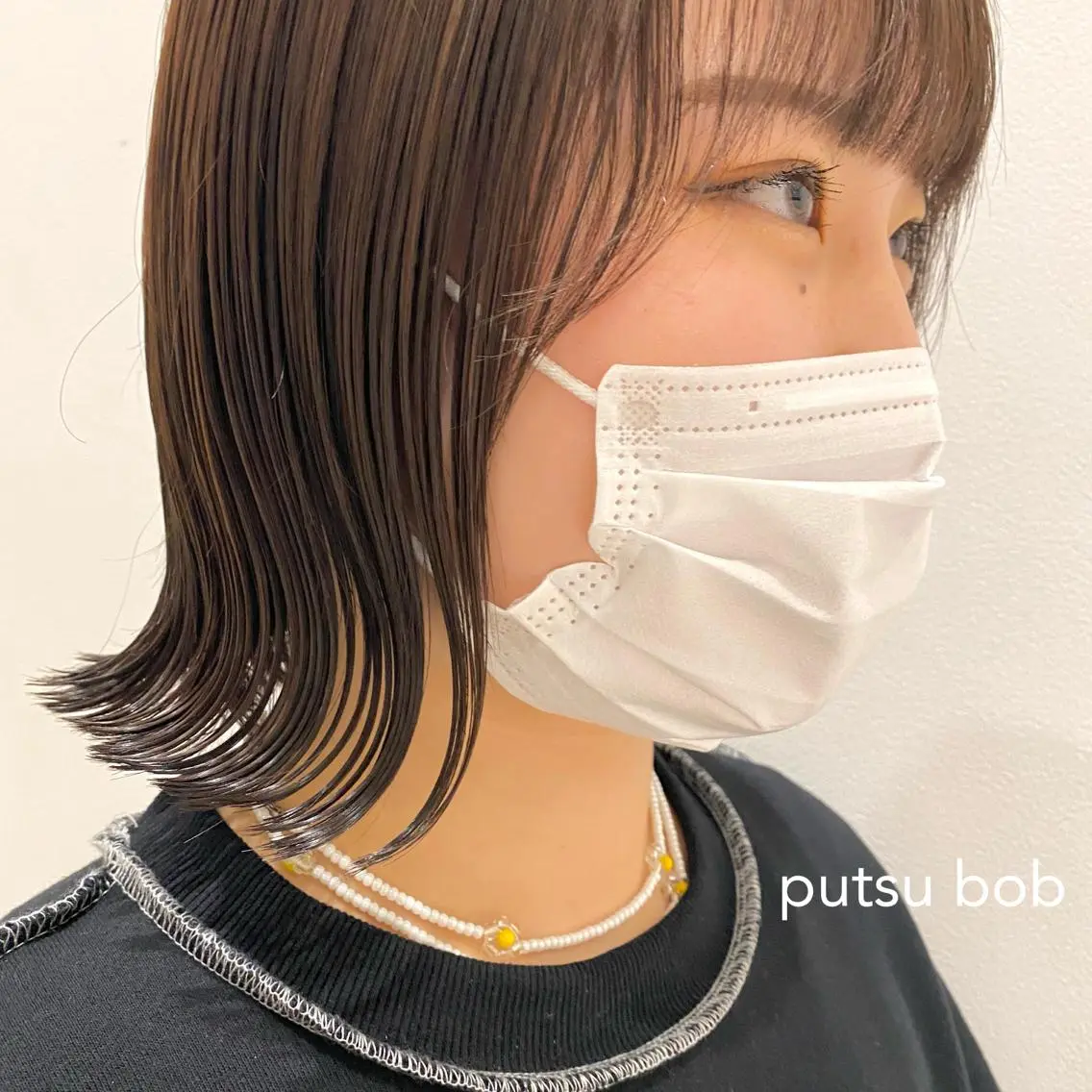 ミディアム 縮毛矯正ボブ&顔まわ レイヤー♡TOMOEのヘアスタイル