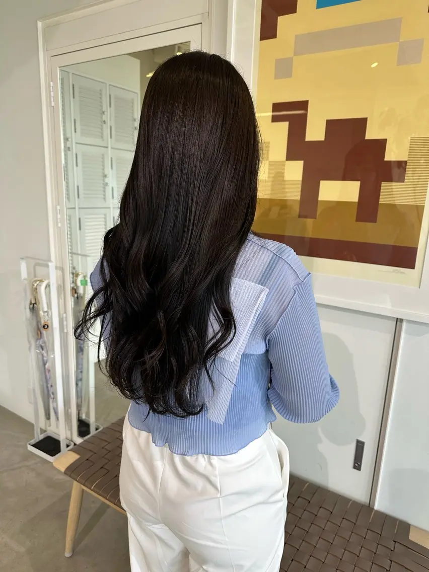 ロング カラー カット ヘアカラー 和田 あおいのヘアスタイル