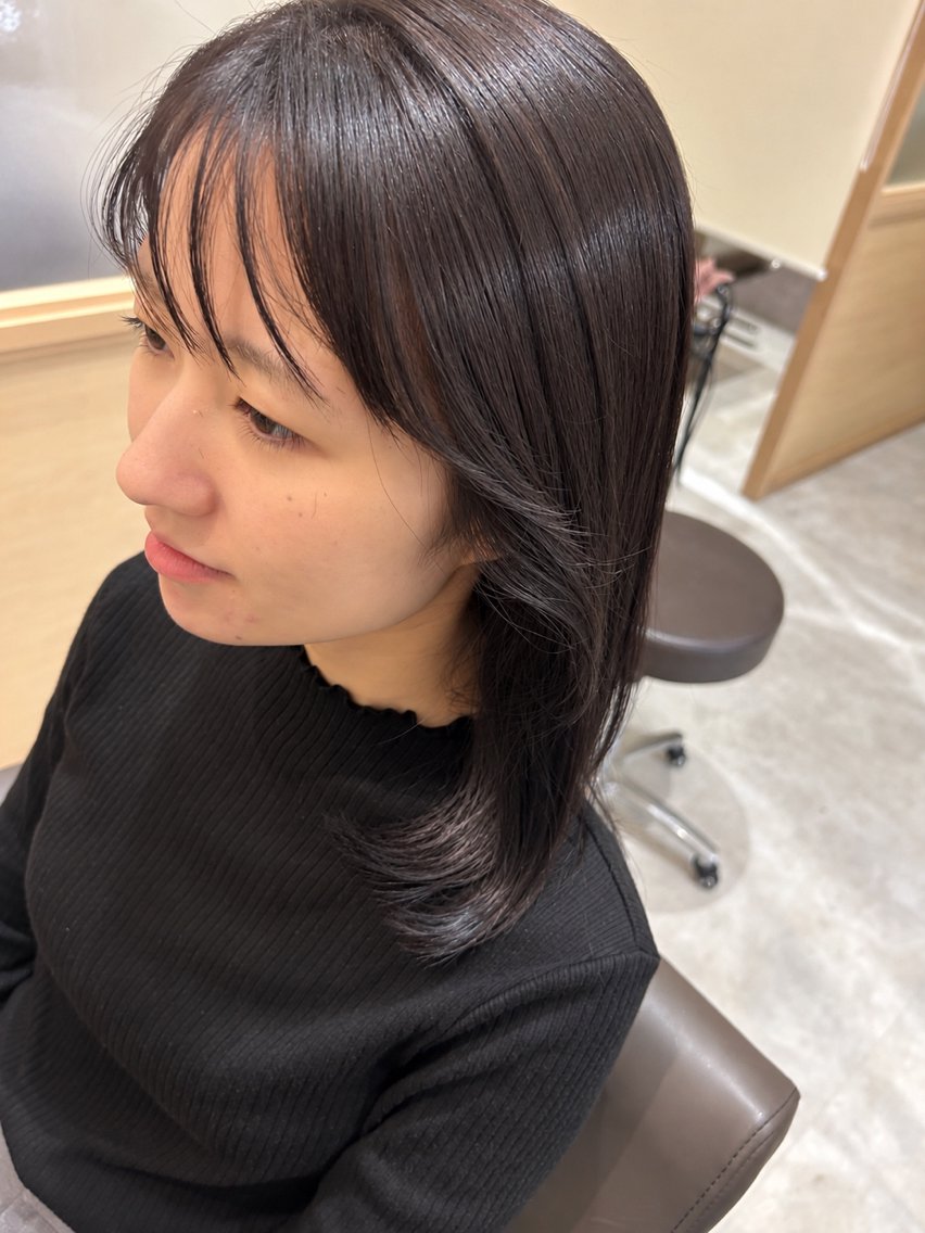 セミロング 髪質改善 トリートメント トリートメント 久木原 ゆりのヘアスタイル