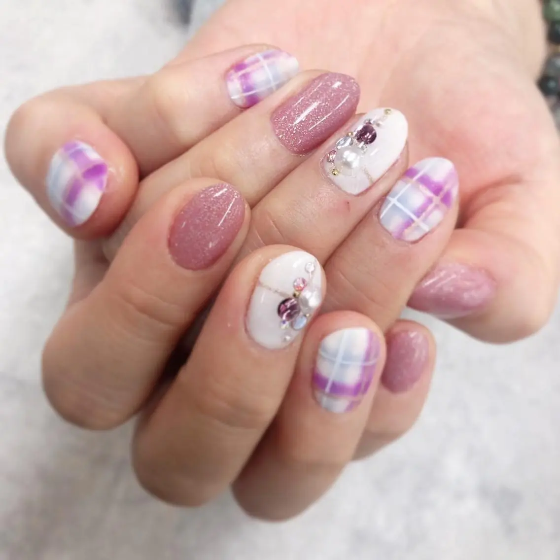 ネイル ピンク パープル FASTNAIL PLUS 新宿店のネイルデザイン