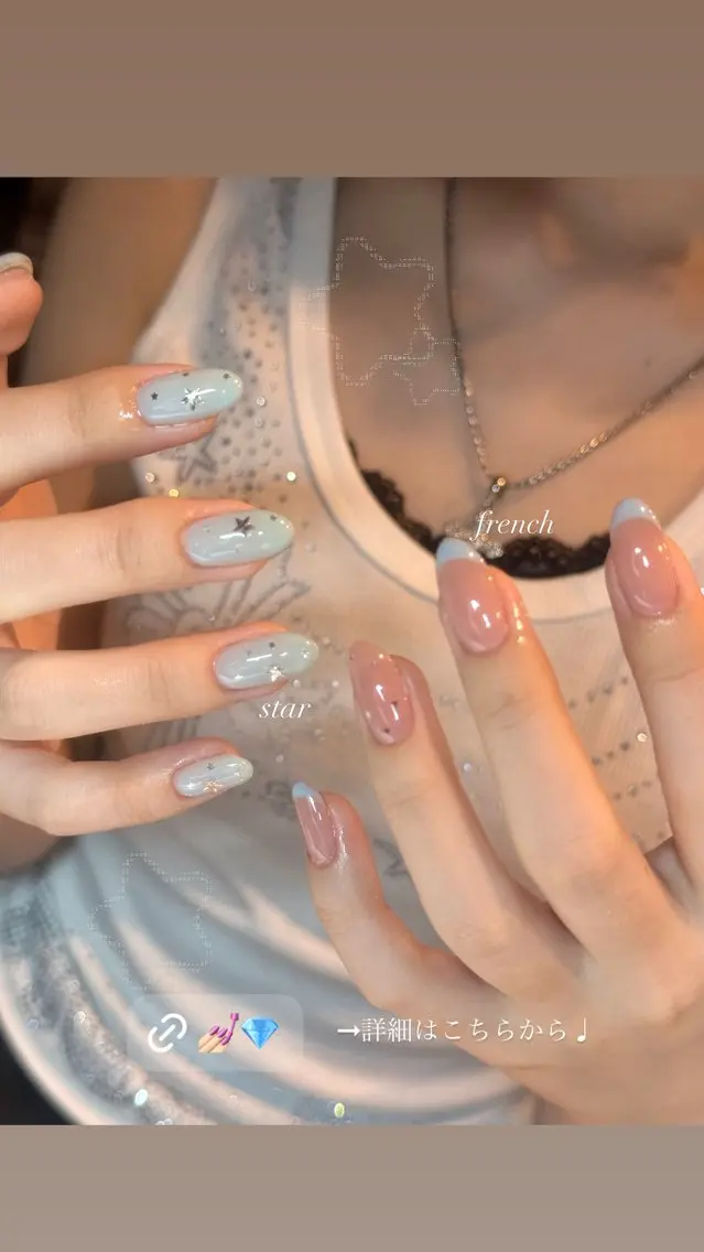 ネイル フレンチネイル ロングネイル ニュアンスネイル シンプルネイル 夏ネイル ハンドネイル Nobody _Renのネイルデザイン