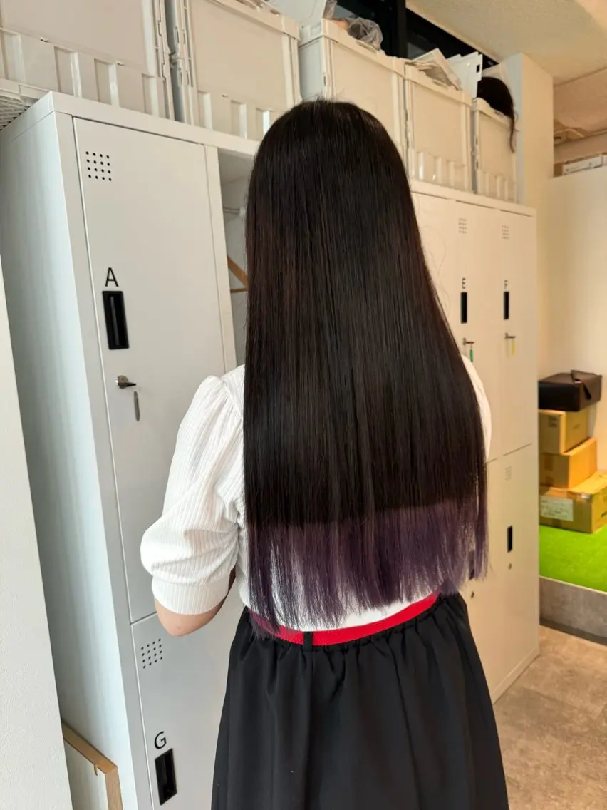 ロング カラー パープルカラー カット ヘアカラー オスズ 🎀´-のヘアスタイル