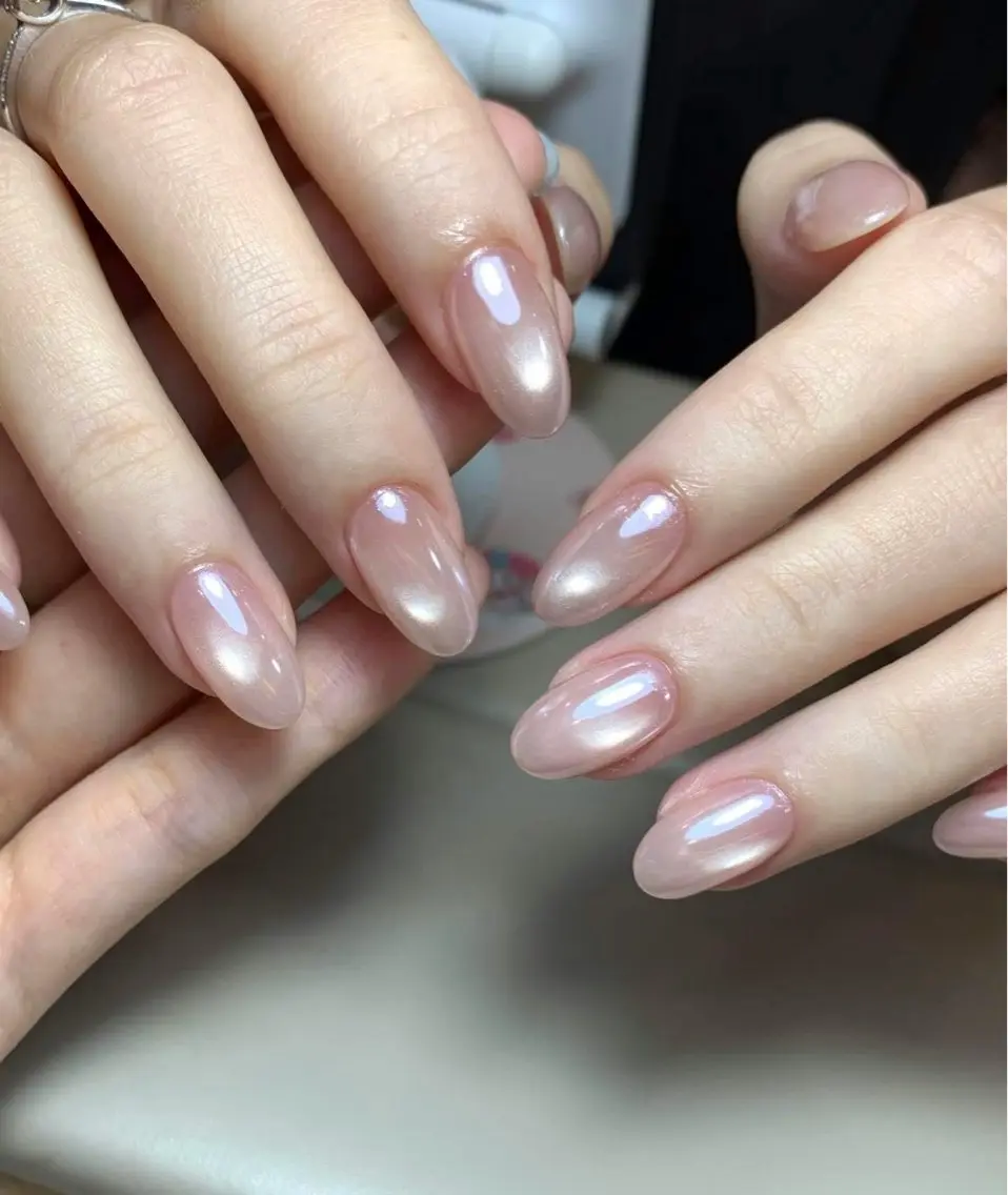 ネイル チークネイル ドット フレンチネイル グラデーション 韓国ネイル ハンドネイル Minette nailrinrinのネイルデザイン