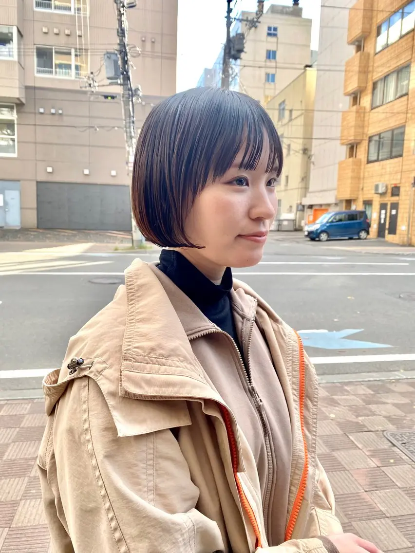 ショート カラー ボブ カット ヘアカラー トリートメント 東田 恋のヘアスタイル