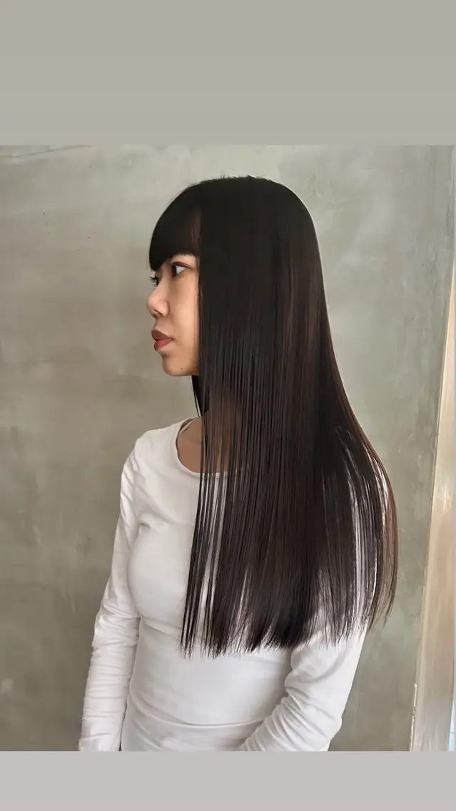 ロング カラー ヘアカラー 縮毛矯正 タナカ カナ🫧のヘアスタイル