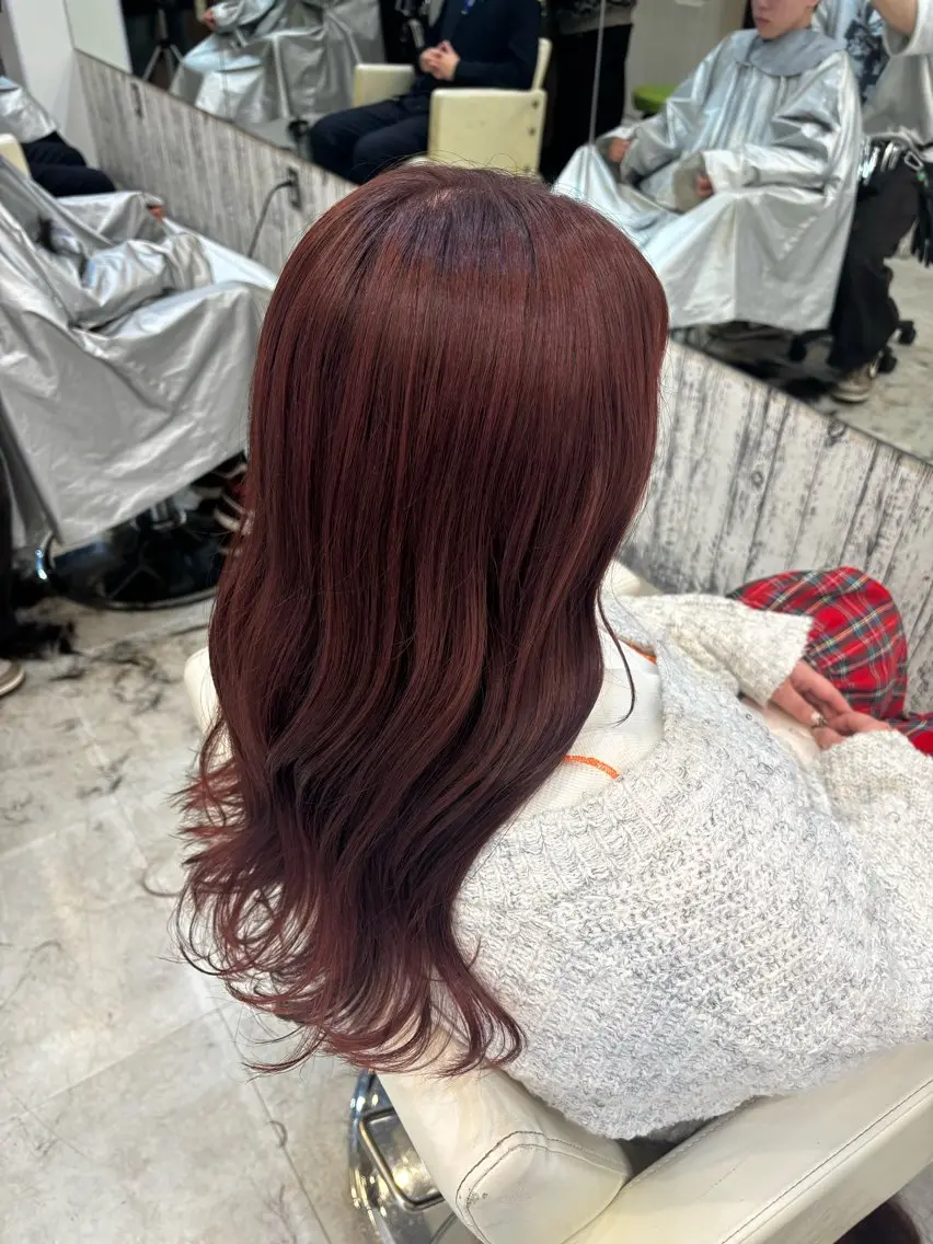 ロング カラー ブラウンカラー ピンクカラー ピンクブラウン カット ヘアカラー あすか/ 松本/モデル様募集中のヘアスタイル