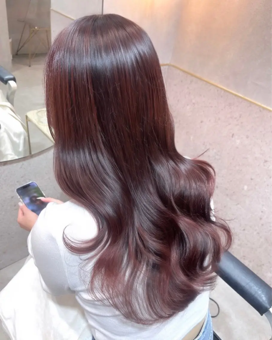 ロング ロング トリートメント カット ヘアカラー トリートメント 暖色カラー/新宿/韓 国風レイヤー鮫島志穂のヘアスタイル
