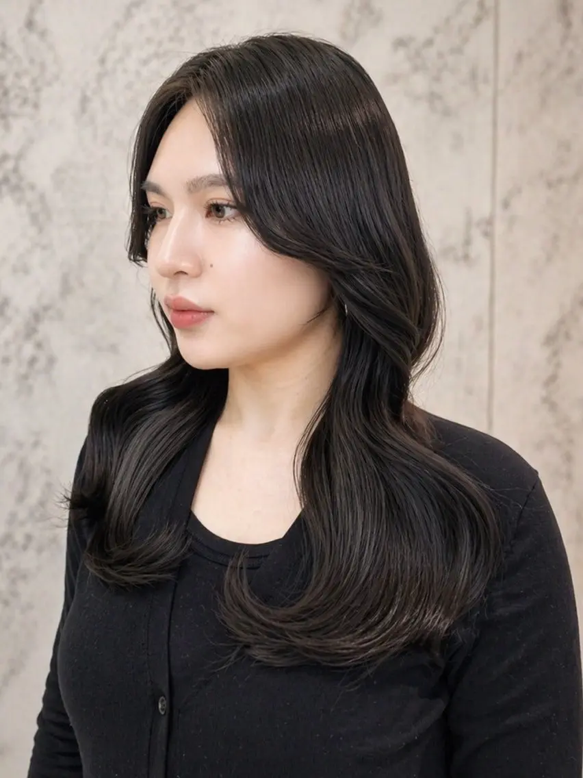 ロング カット ヘアカラー トリートメント 𝓝𝓪𝓷𝓪 くびれ/韓国風/新宿のヘアスタイル