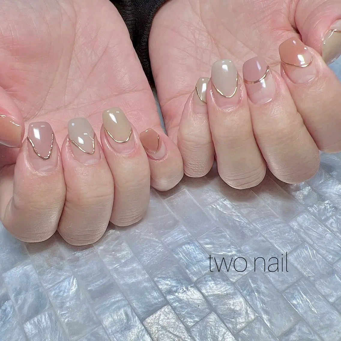 ネイル アートネイル ネイルチップ ホワイト ハンドネイル two nailのネイルデザイン