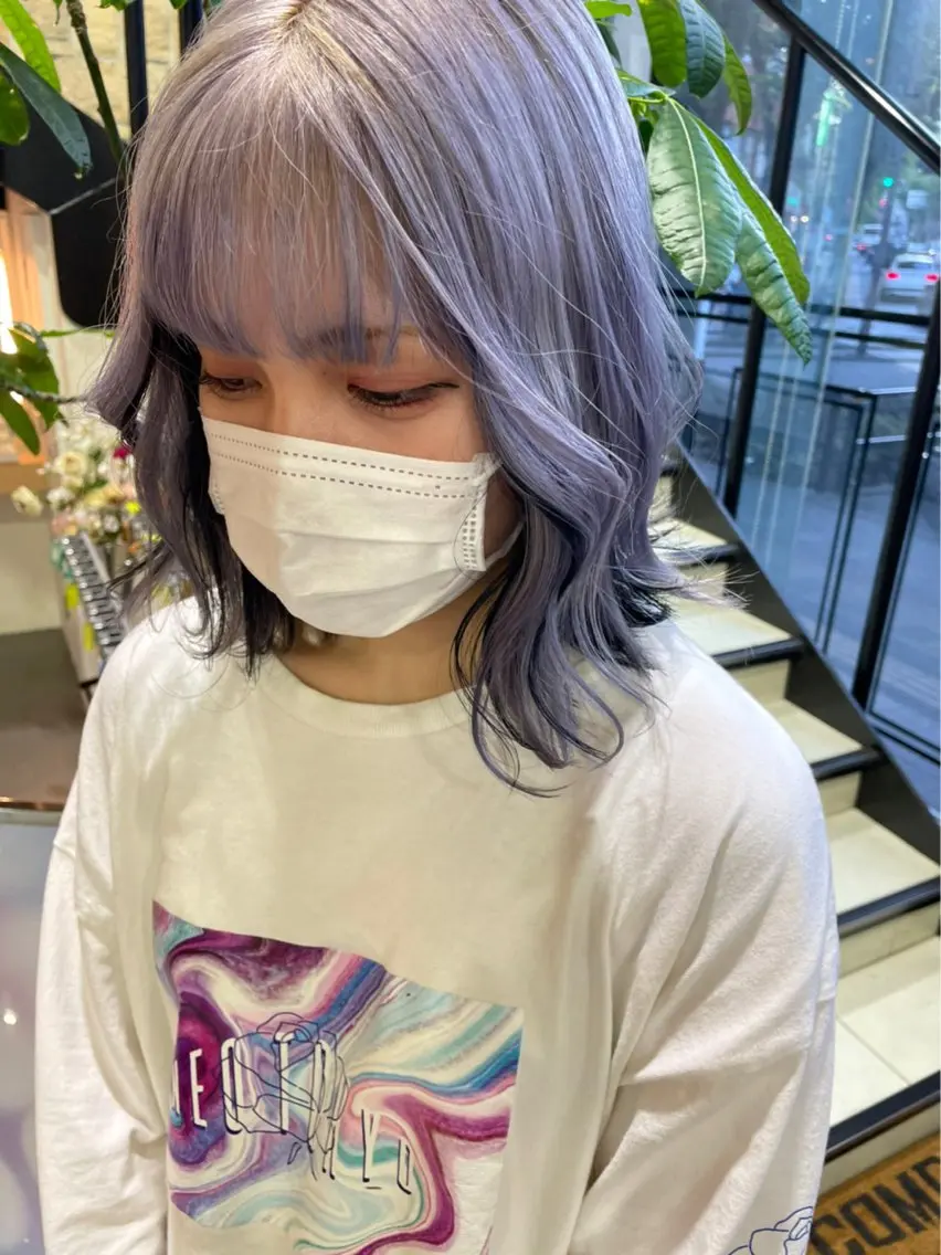 カラー センターパート/カラ ーメッシュ📍ﾕﾘのヘアスタイル
