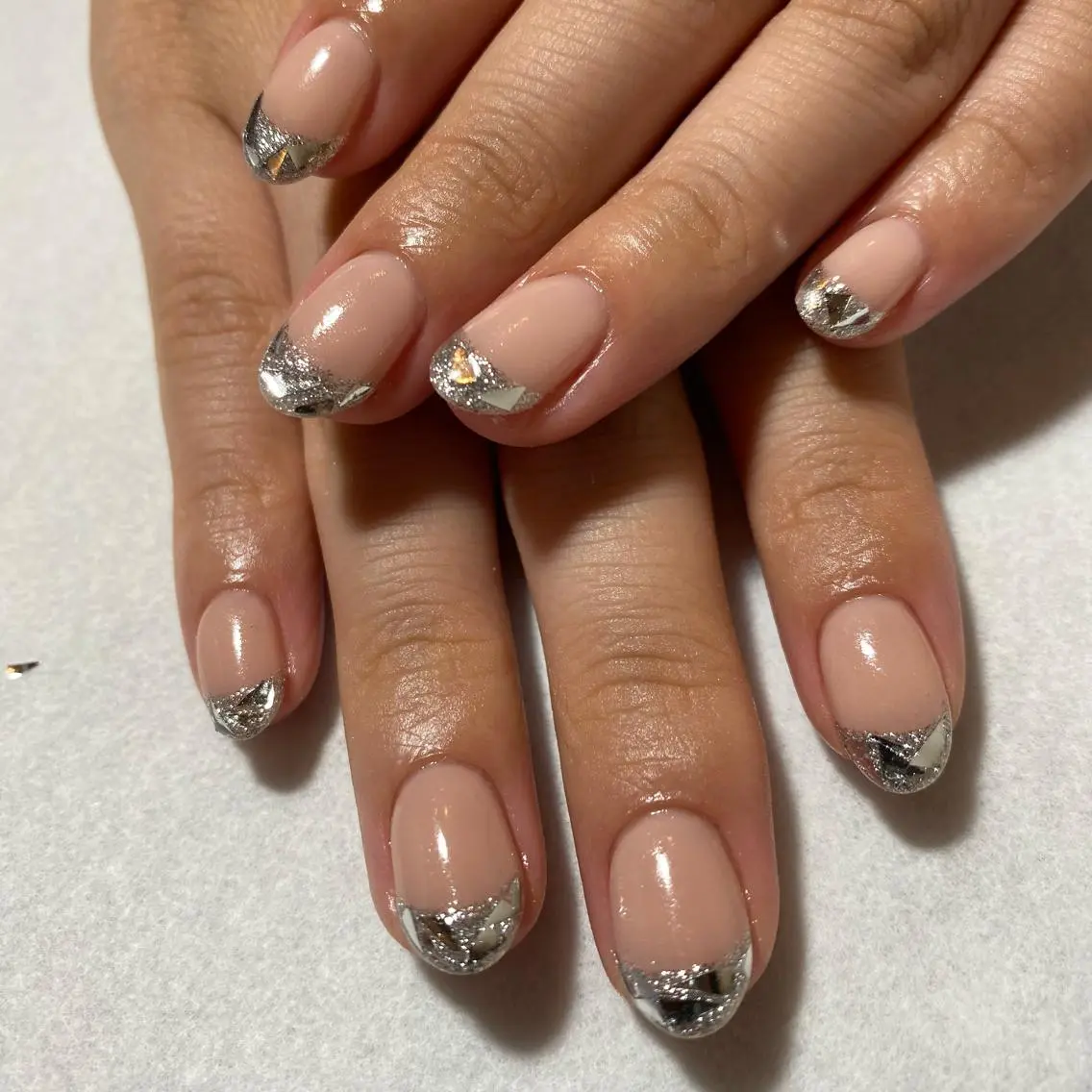 ネイル フレンチネイル ガラスフレンチ nail salon Bayのネイルデザイン