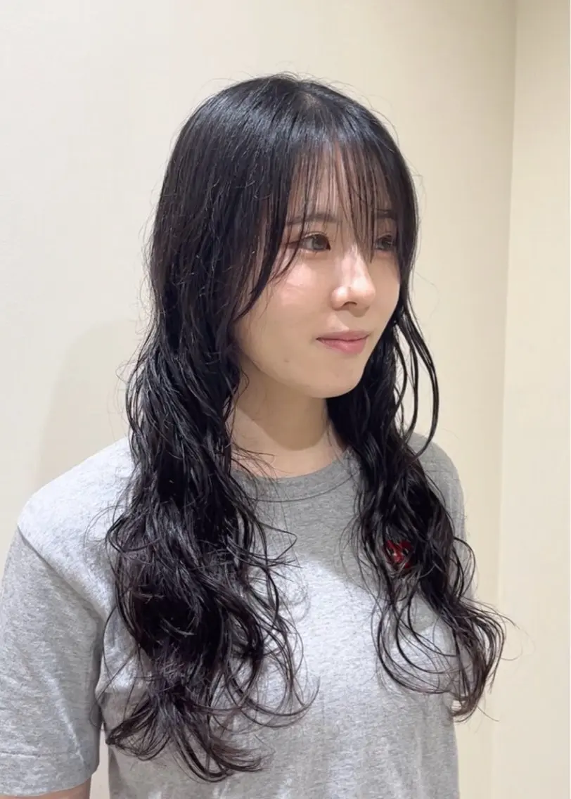ロング パーマ カット パーマ トリートメント 山口 陸のヘアスタイル