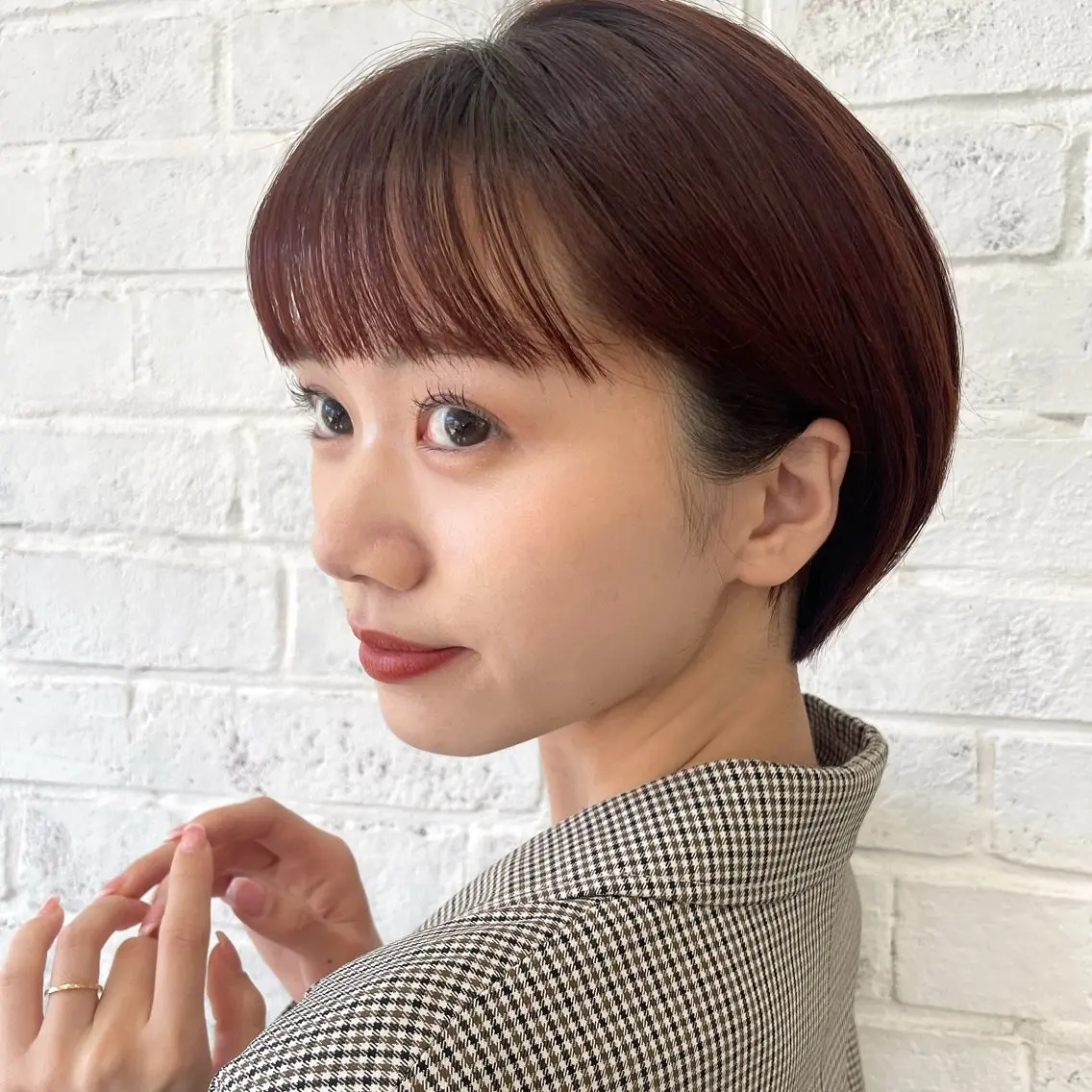 ショート 丸みショート ショートヘア 顔まわり🥨レイヤー /透明感/水口舞奈のヘアスタイル