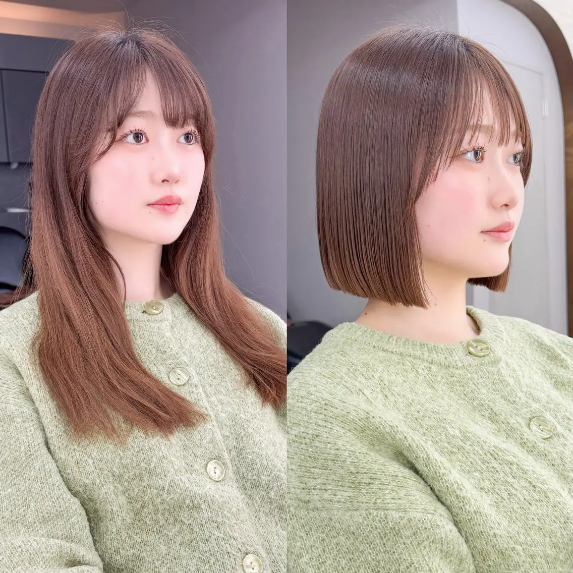 ショート ボブ カット トリートメント 美髪矯正 💟Nanatsuのヘアスタイル
