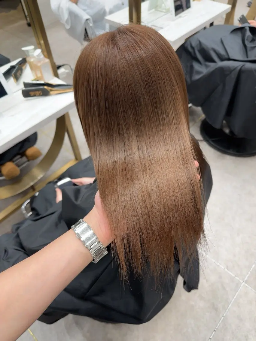 ミディアム カラー ヘアアレンジ ヘアカラー トリートメント 天神/ブリーチ/ ブリーチなしカラーのヘアスタイル