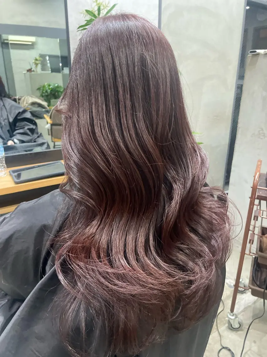 ロング カラー ラベンダーカラー ピンクカラー ピンクラベンダー AIRI layer cut hairのヘアスタイル