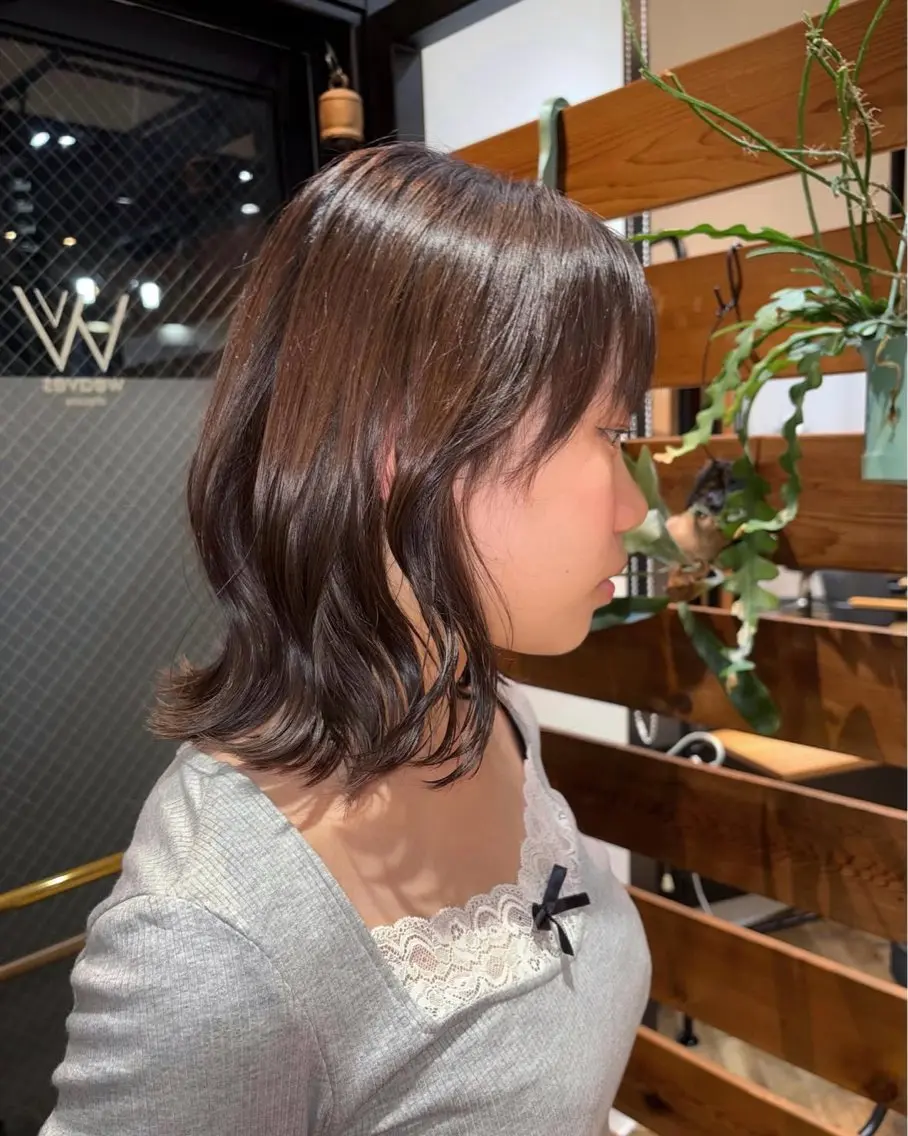 ミディアム カラー 透明感カラー グレージュ ラベンダーカラー ヘアカラー トリートメント ワンカラー/ハイトー ン🪽MiYU🪽のヘアスタイル