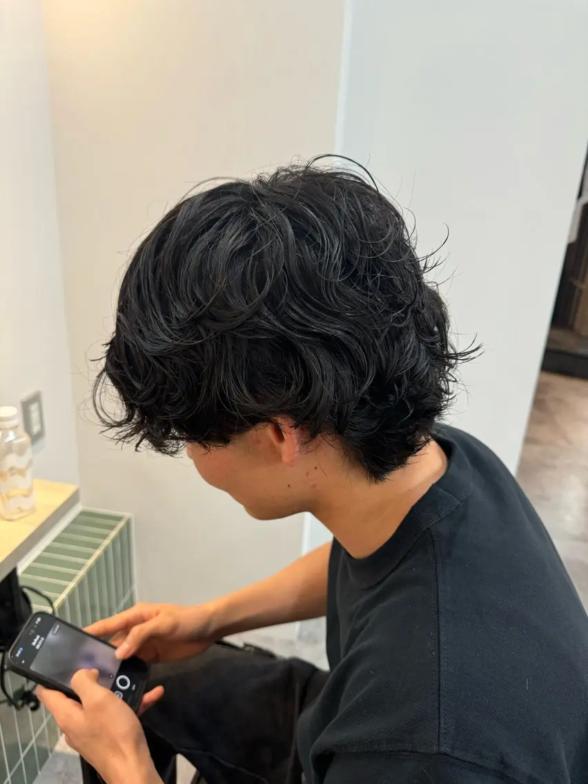 【minimo限定価格】‼️1年間定額‼️メンズカット➕スパイラルパーマ🫧1stepトリートメント付き💥の写真