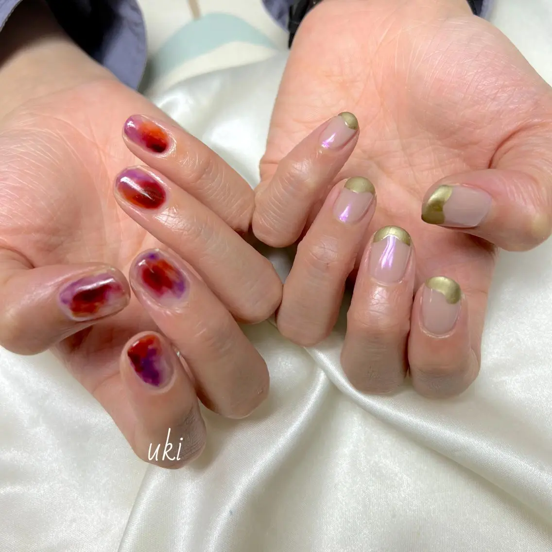 ネイル マットネイル ミラーネイル ハンドネイル Ameri nail /UKIのネイルデザイン