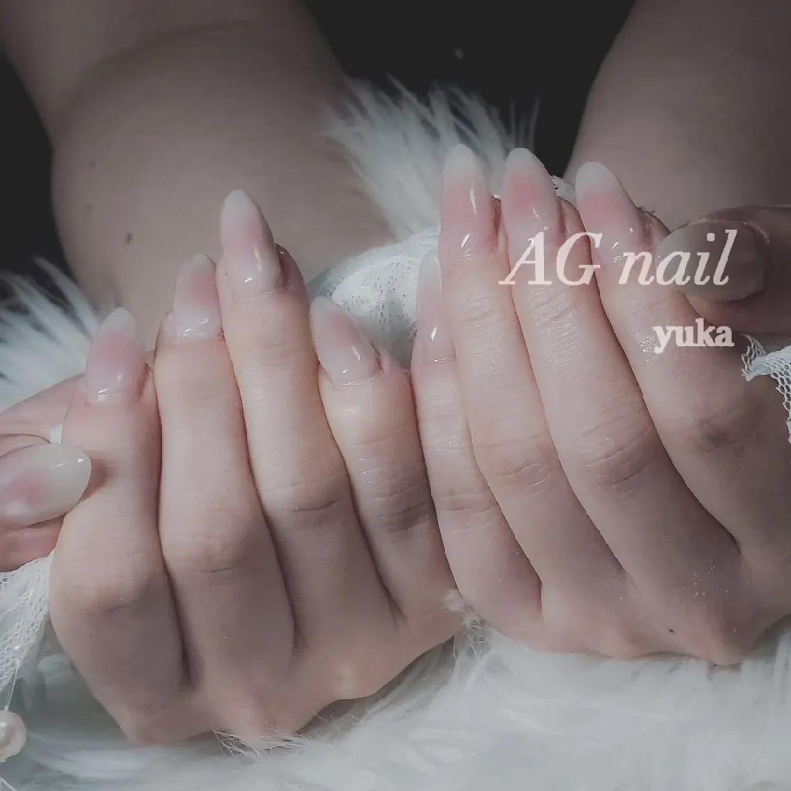 ネイル チークネイル マグネットネイル ホワイト ハンドネイル AGnail 富永  /ちゅるん韓国ネイルのネイルデザイン