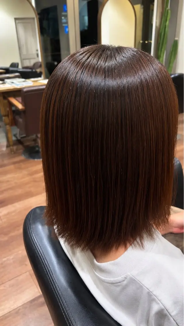 ミディアム 縮毛矯正 田中 仁樹のヘアスタイル