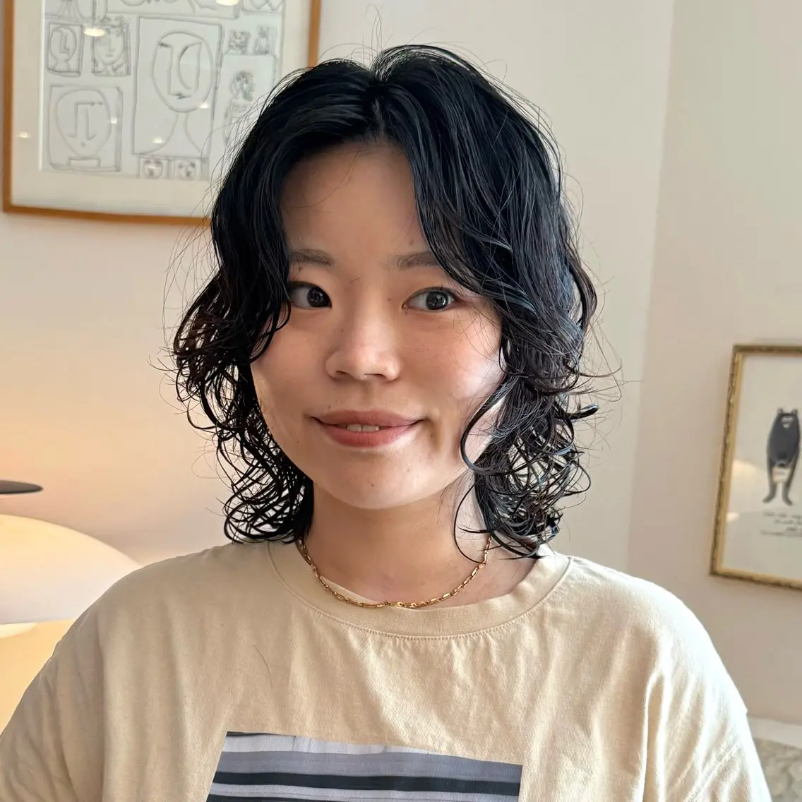 ミディアム パーマ ミディアムパーマ ウルフカット カット パーマ トリートメント レディースパーマ/ 合田  有一朗のヘアスタイル