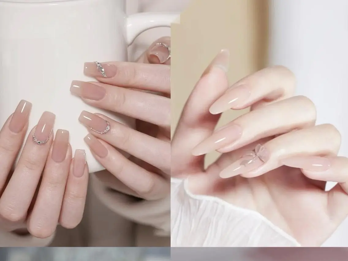 ネイル オーロラネイル チークネイル 長さ出し フットネイル フレンチネイル Pretty nailのネイルデザイン
