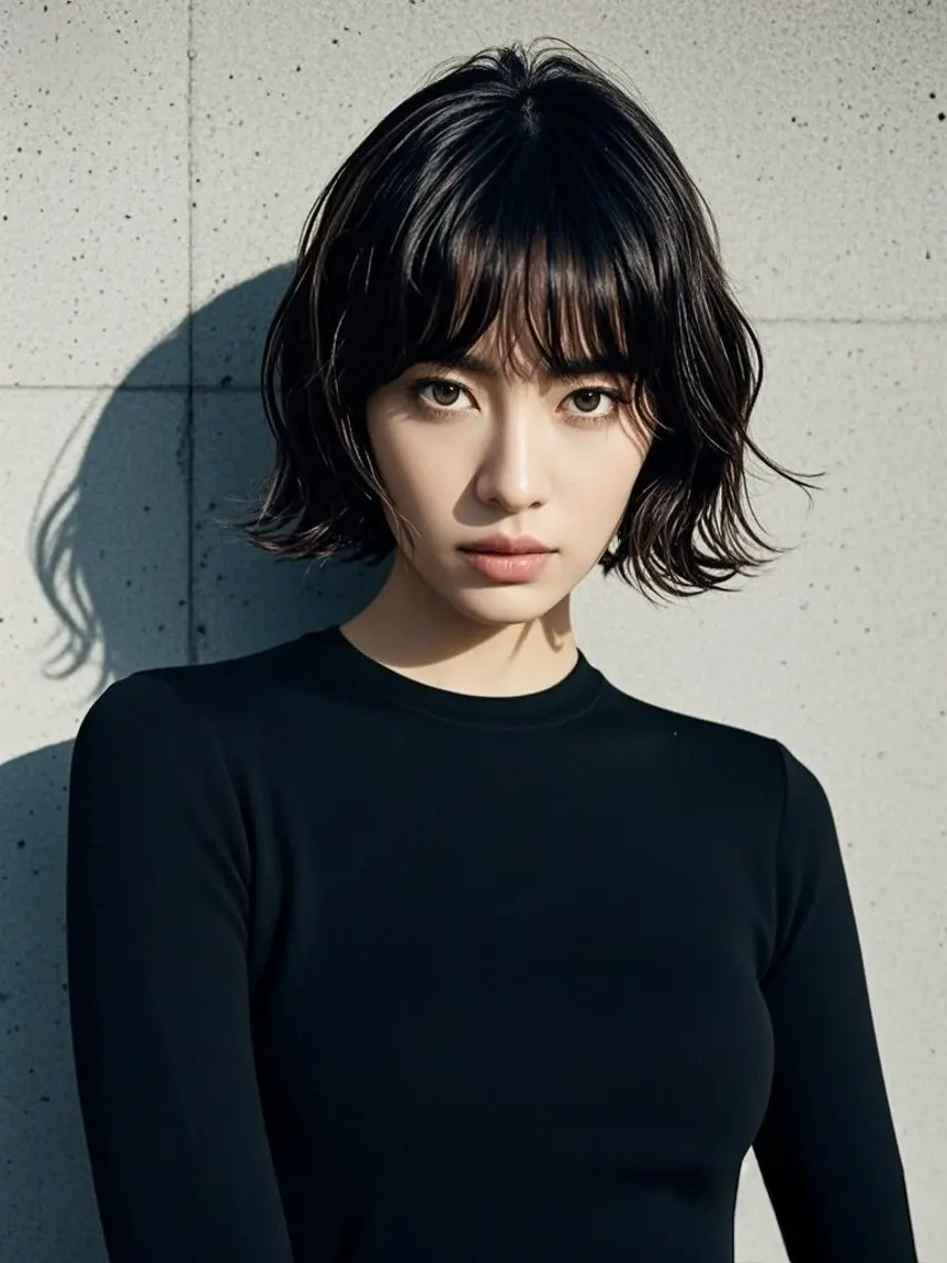 ミディアム ショートボブ ミディアムレイヤー ミディアムパーマ アッシュ ボブ カット ヘアカラー ウルフカット 811 大阪梅田 ウルフのヘアスタイル