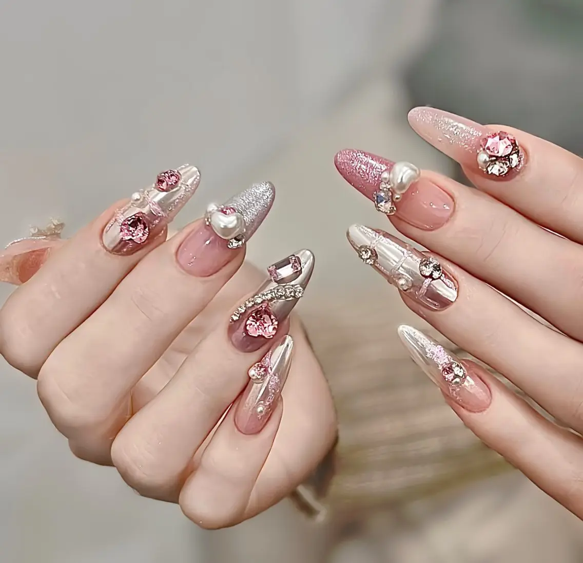 ネイル アートネイル チークネイル 長さ出し フレンチネイル ジェルネイル YK Beauty Salonのマツエク・マツパデザイン