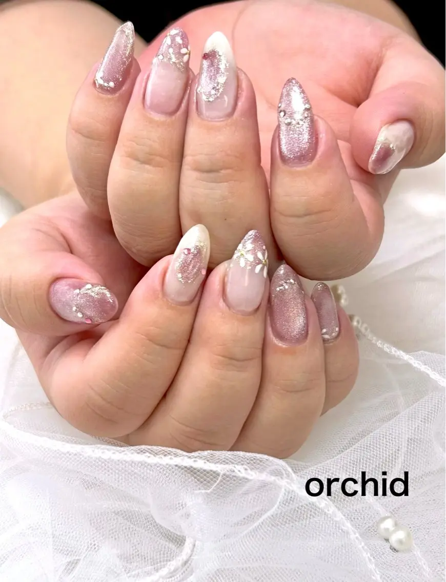ネイル ハンドネイル orchid ♡オーキッドのネイルデザイン