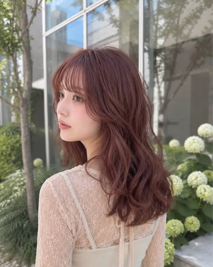 セミロング カット ヘアカラー Ami/レイヤー /柔らかカラー🌷のヘアスタイル