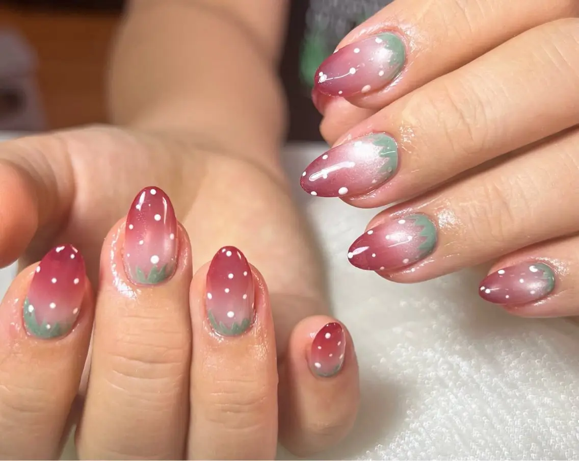 ネイル チークネイル ドット フレンチネイル グラデーション 韓国ネイル ハンドネイル Minette nailrinrinのネイルデザイン