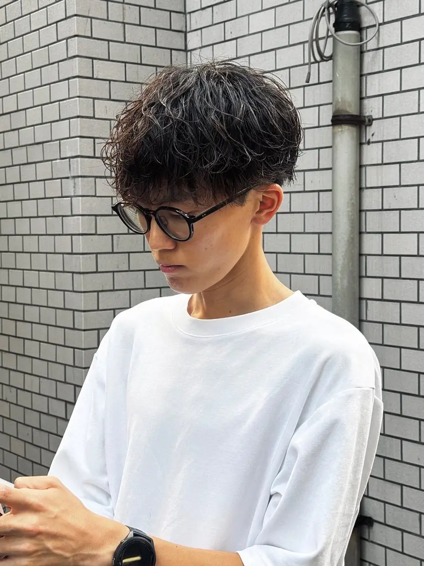 ショート パーマ メンズ カット パーマ 髪質改善/メンズヘア 上野 聖斗🌱‬‪のヘアスタイル