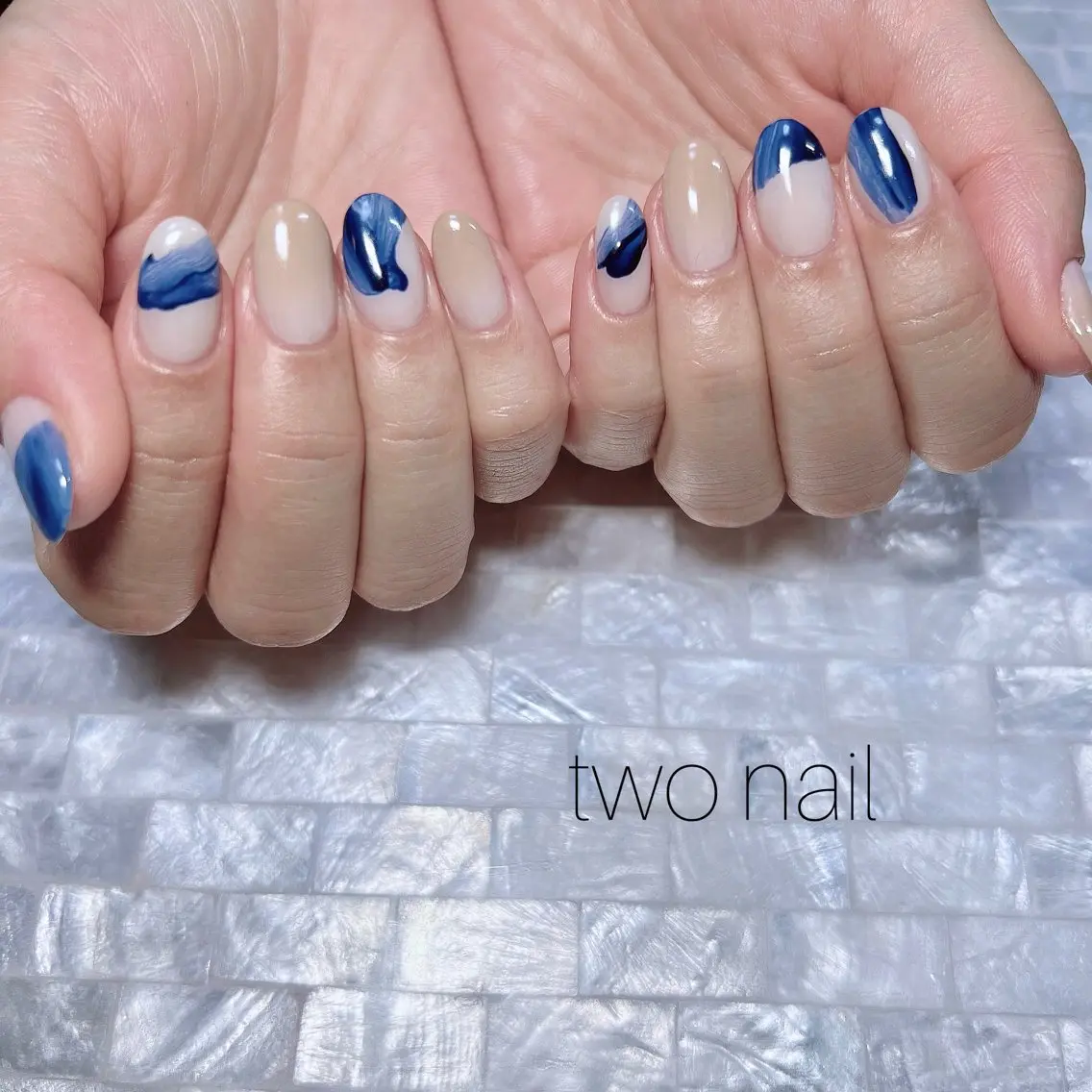 ネイル アートネイル ネイルチップ ホワイト ハンドネイル two nailのネイルデザイン