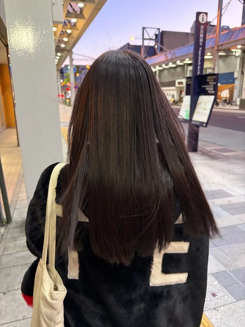 カラー ラベンダーカラー ピンクカラー ピンクラベンダー 今枝莉菜 上品なツヤカラーのヘアスタイル