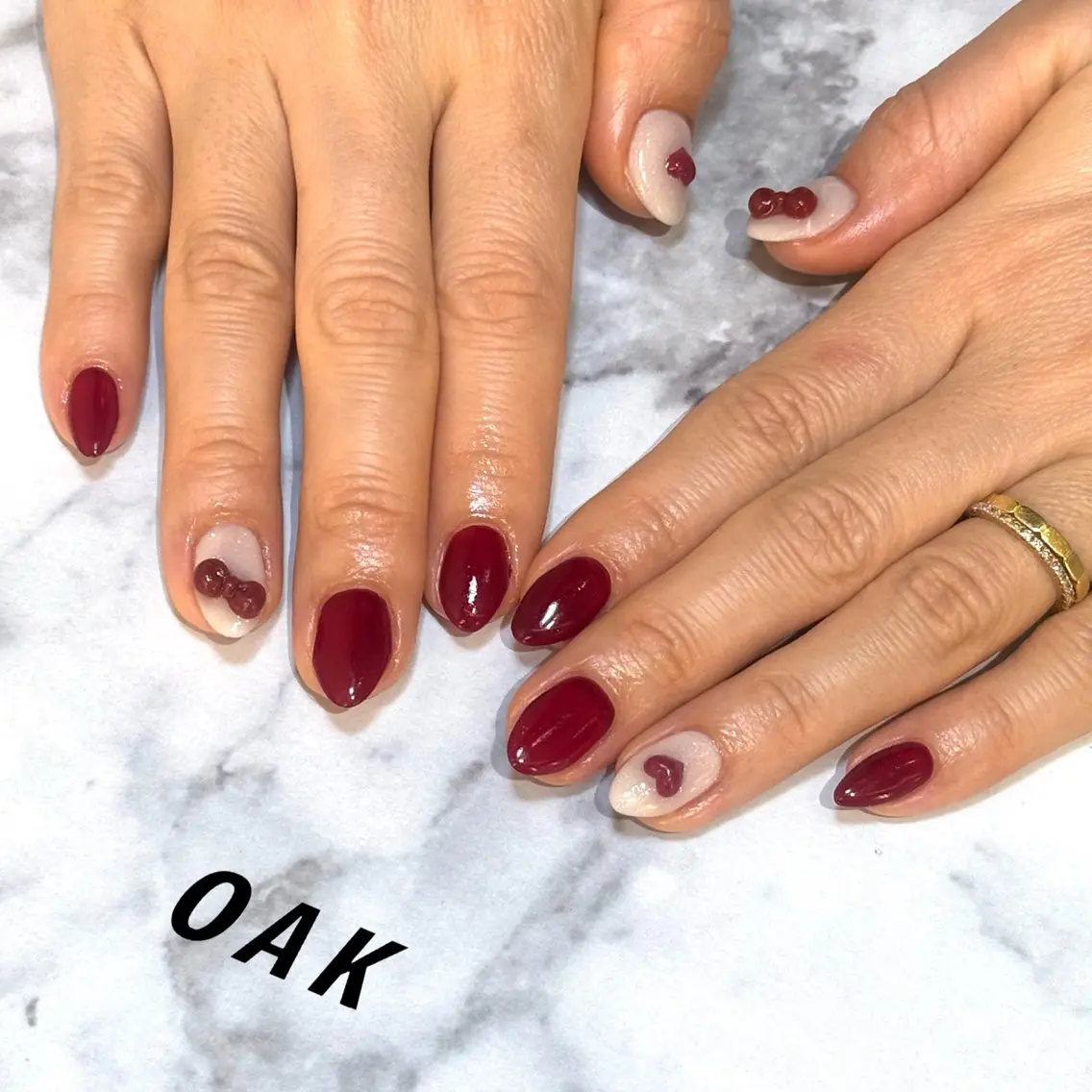 ネイル 赤色 ホワイト 💅sii /KYOKA💅のネイルデザイン
